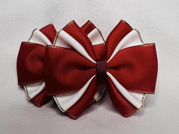 Bold red and white hair clip by Giana Designs